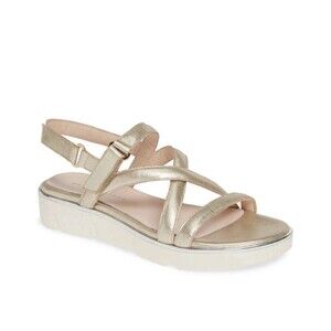 Patricia Green Women Capri Sport Slingback Platform Sandals Gold Champagne 39 9